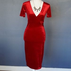 Red velvet dress